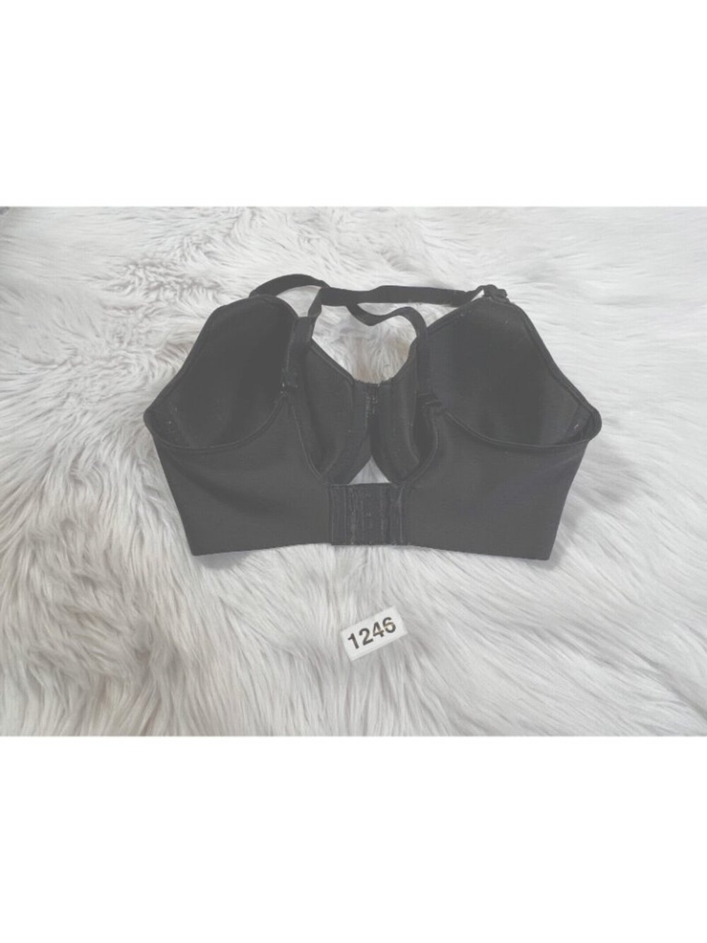 Hanes Full Coverage Bra T-Shirt Padded Black Multi Criss Cross Straps Solid 34D - Picture 2 of 5